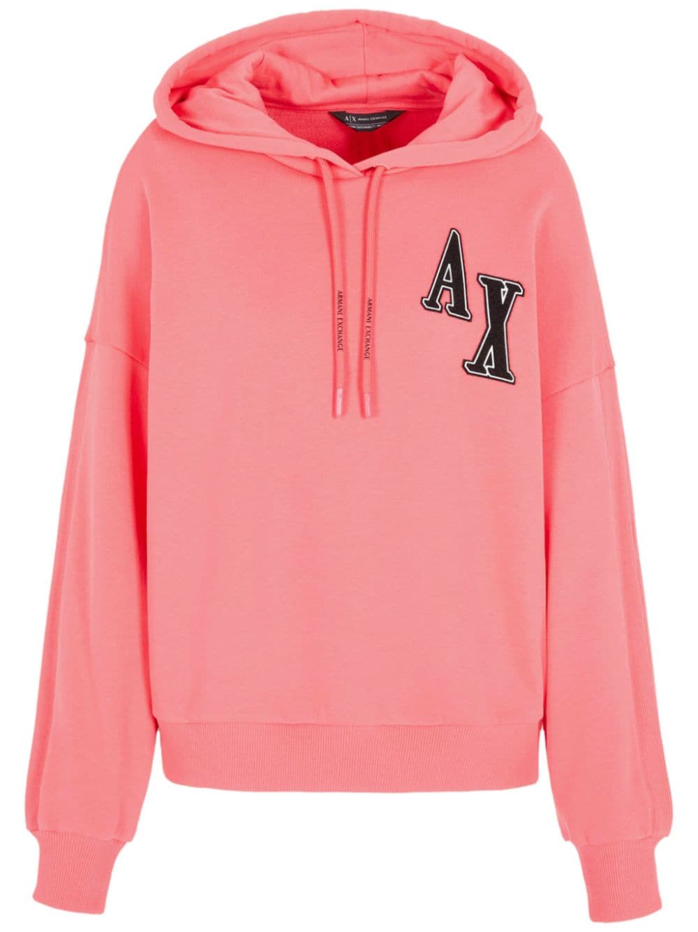 Armani Exchange logo patch Drawstring Hoodie Farfetch