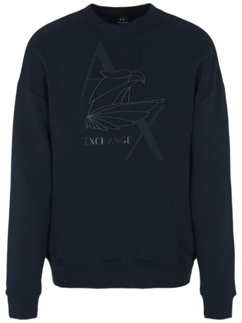 Armani Exchange eagle-embroidered cotton sweatshirt