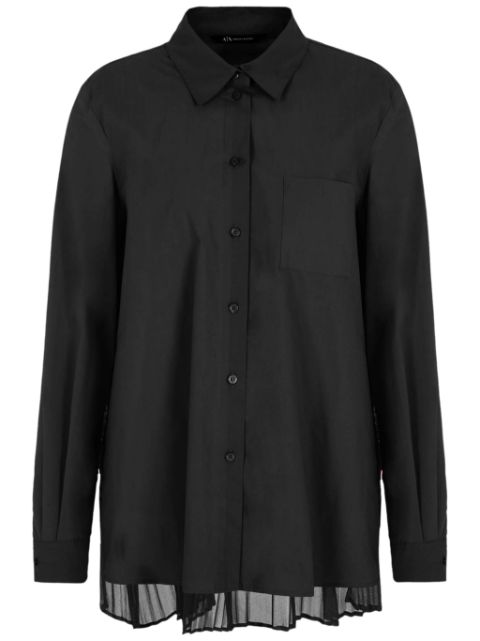 Armani Exchange pleated-panel long-sleeved shirt Women