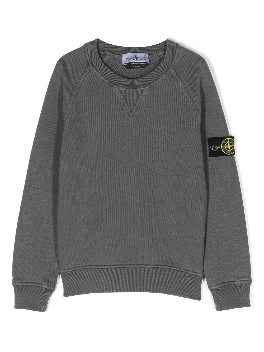 Stone Island Junior Compass-patch cotton sweatshirt - Grey