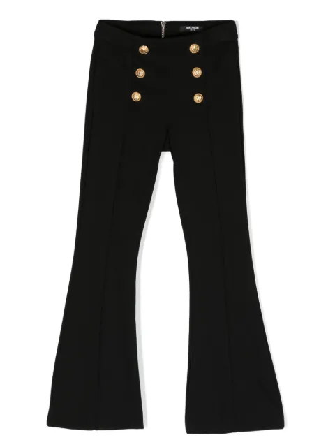 Balmain Kids 장식 버튼 플레어 팬츠