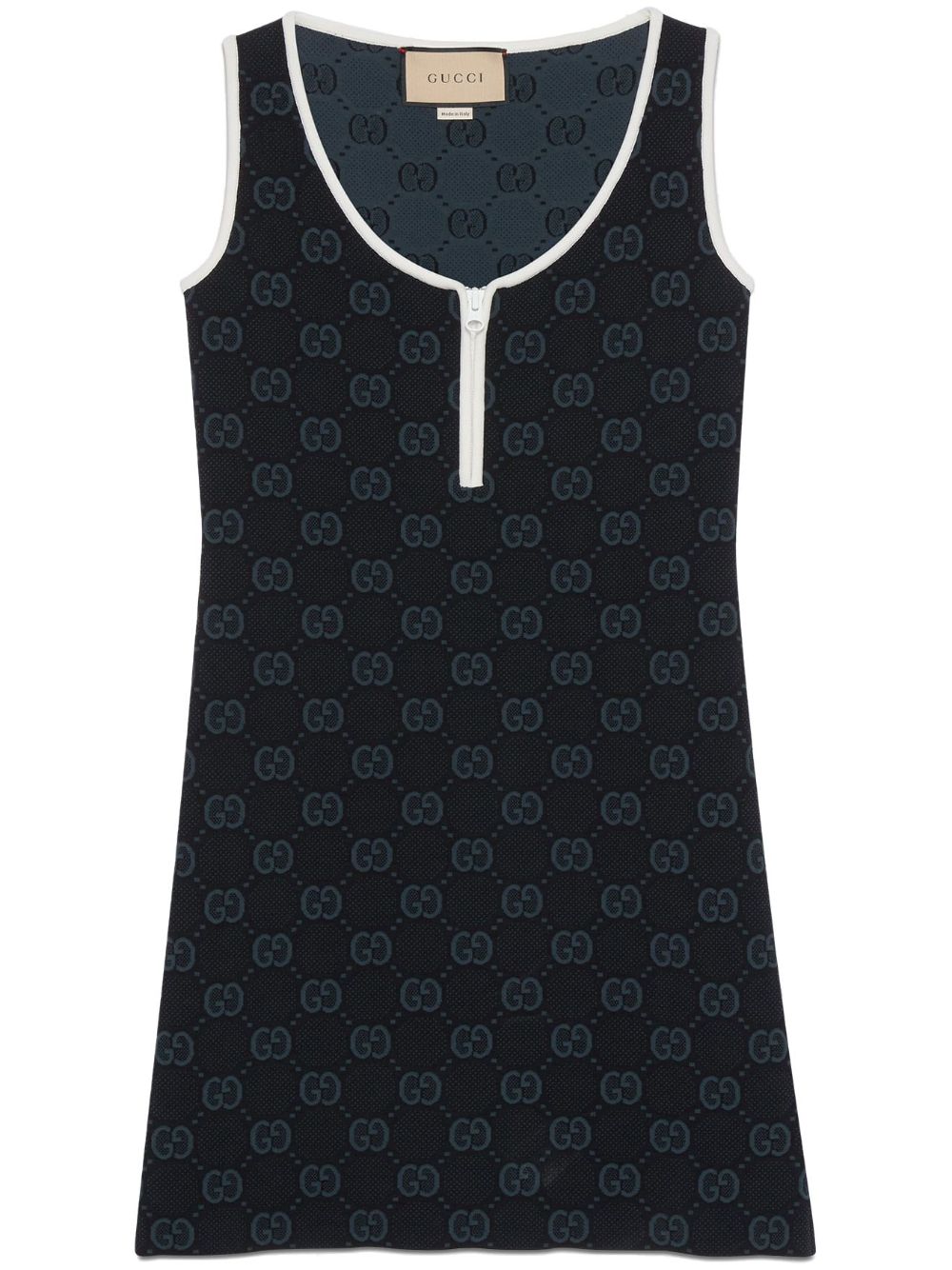 Shop Gucci Gg-jacquard Minidress In Black