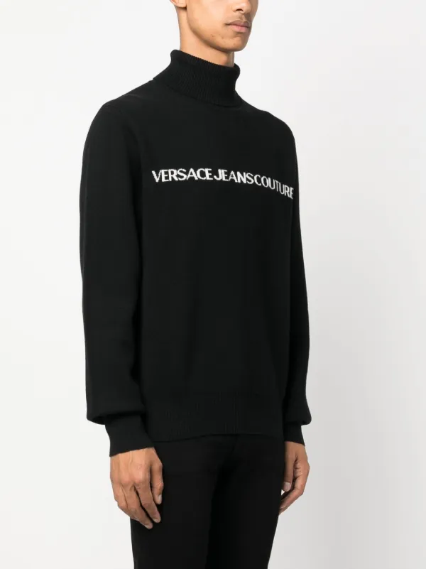 有名な高級ブランド タートルネック Couture Jeans Versace セーター ブラック | レディースウェア