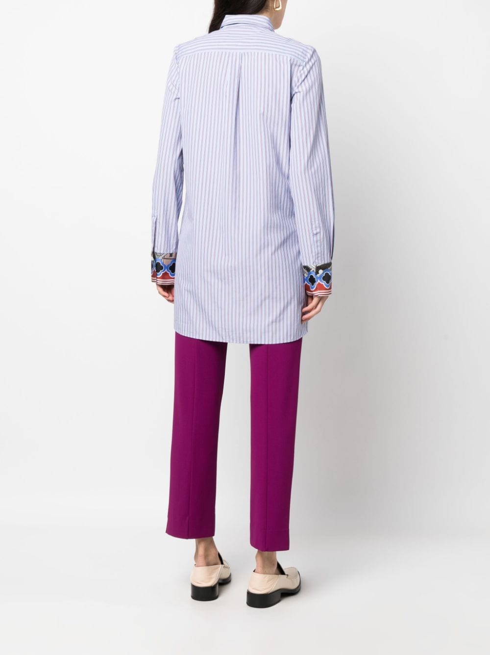 Shop Callas Milano Carole Striped Poplin Shirtdress In Blue