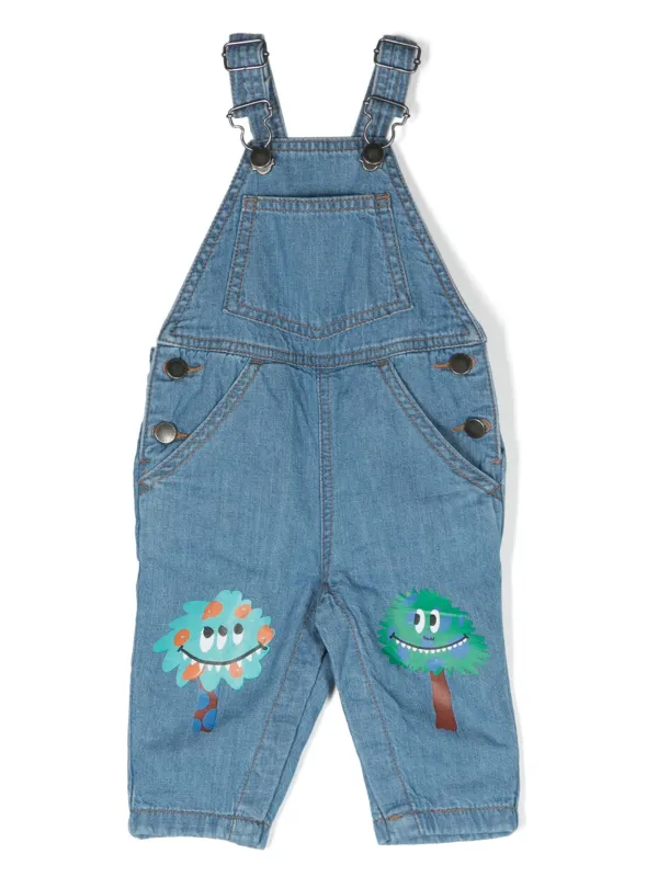 Stella McCartney Kids プリント デニム オーバーオール | ブルー