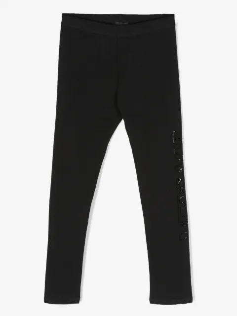 Versace Kids leggins con detalles de cristal y logo