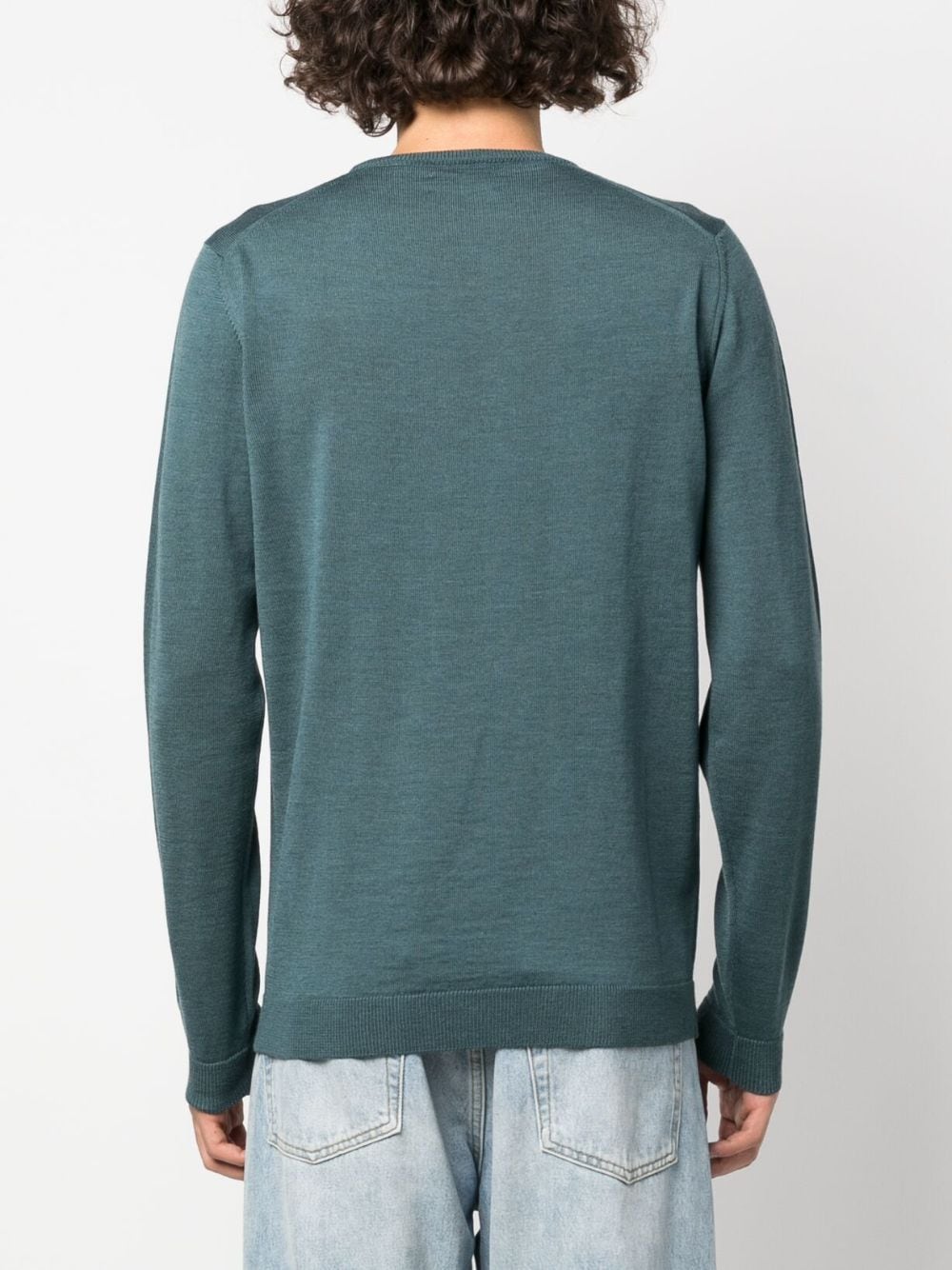 Shop Roberto Collina Round-neck Merino Jumper In Blue