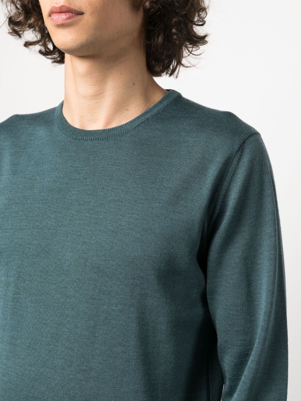 Shop Roberto Collina Round-neck Merino Jumper In Blue