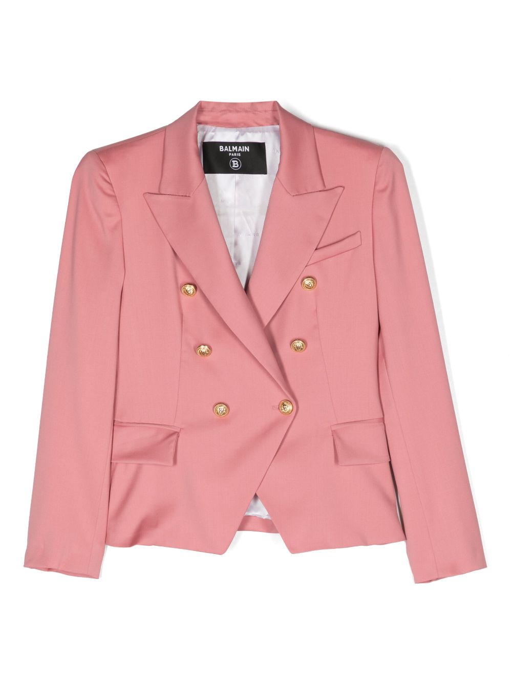 Shop Balmain Double-breasted Blazer In Pink