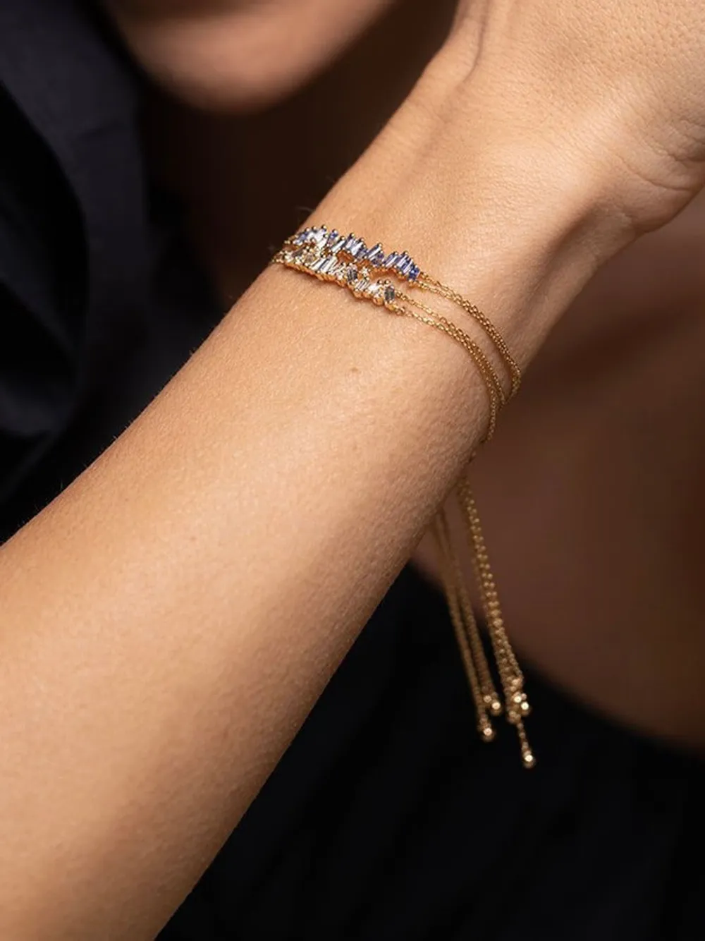  Suzanne Kalan 18kt Yellow Gold Fenzy Diamond Drawstring Bracelet 
