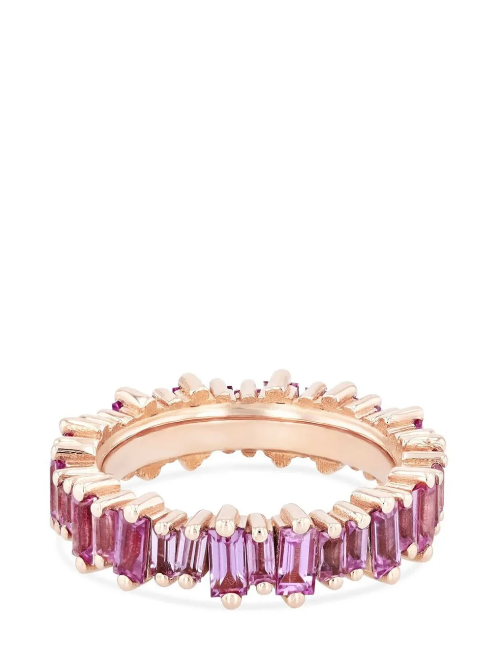 Suzanne Kalan Anello a fascia in oro rosa 18 carati e zaffiri