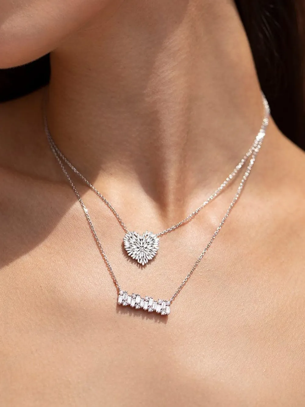  Suzanne Kalan Collar En Oro Blanco De 18 Kt Con Diamantes 