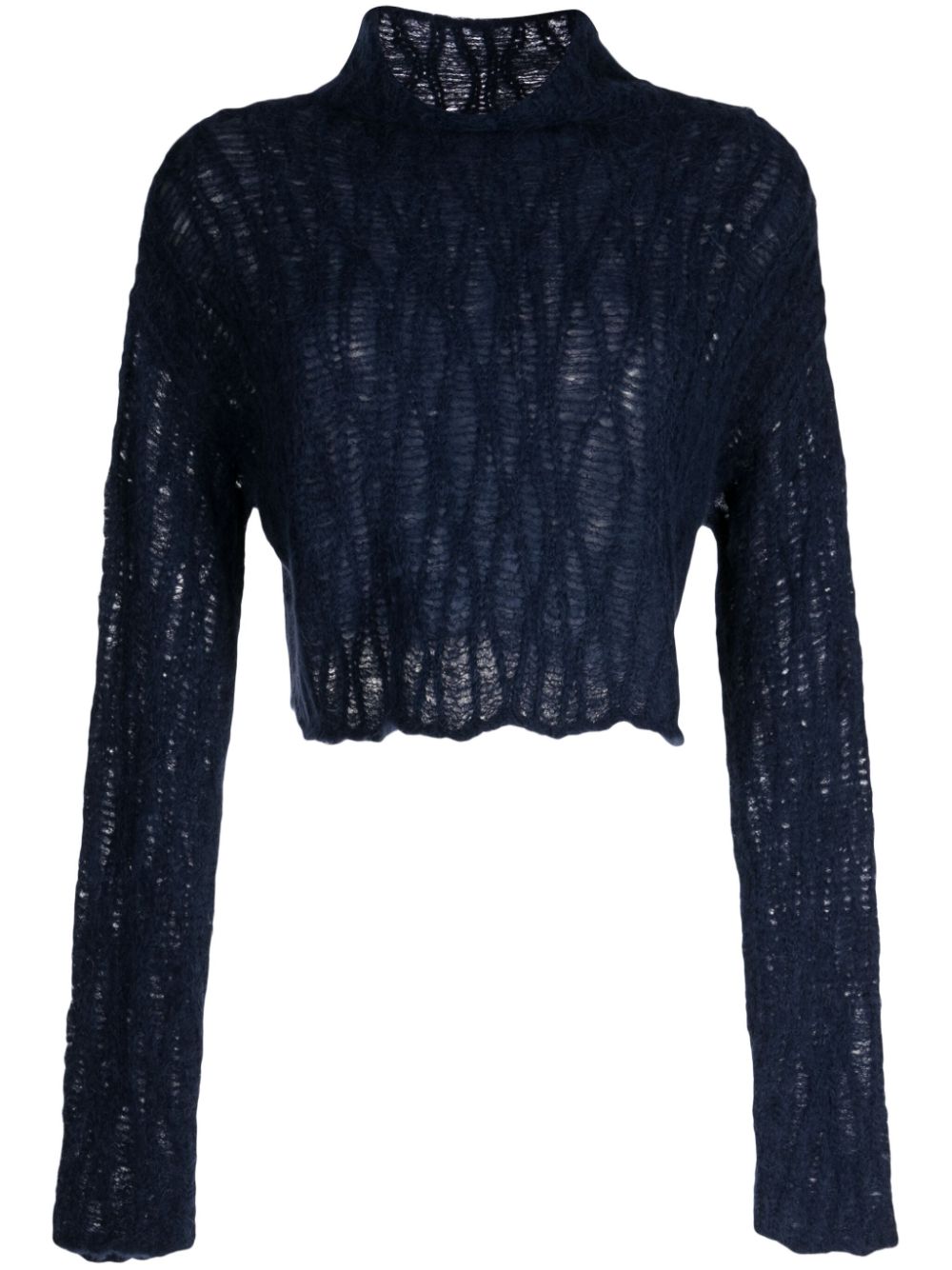 Voz Manos Cable High-neck Jumper In Blue