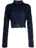 VOZ Manos Cable high-neck jumper - Blue