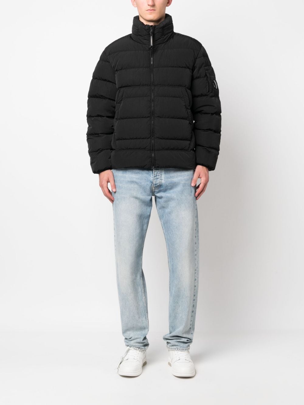 C.P. Company Lens-detail padded jacket - Zwart