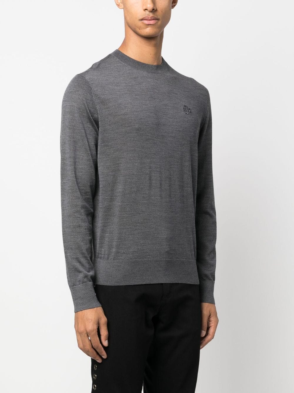 Shop Dsquared2 Long-sleeved Virgin Wool Jumper In Grey