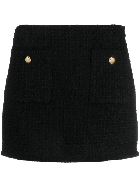 Miu Miu Boucle-Minirock mit Knopfdetail
