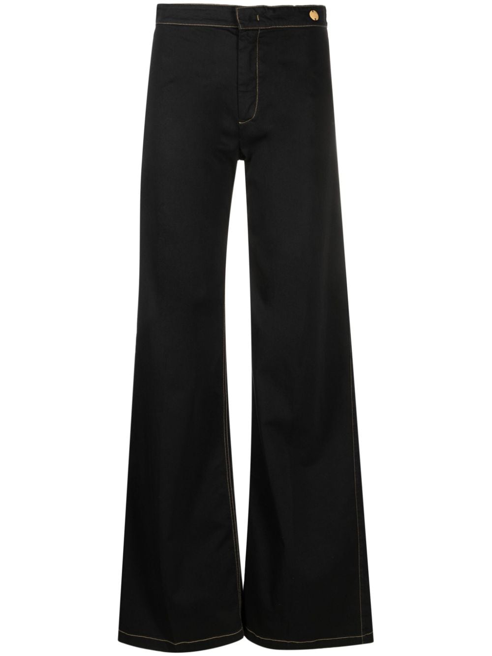 Callas Milano Jane Flared Organic Cotton Trousers In Black
