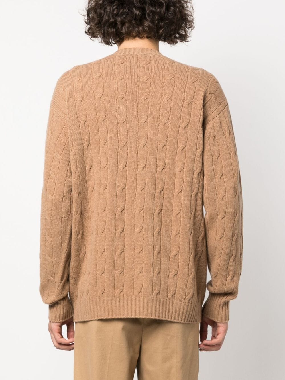 Shop Roberto Collina Cable-knit Merino-cashmere Blend Jumper In Neutrals