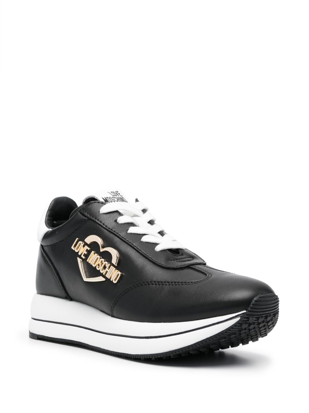 Image 2 of Love Moschino logo-plaque low-top sneakers