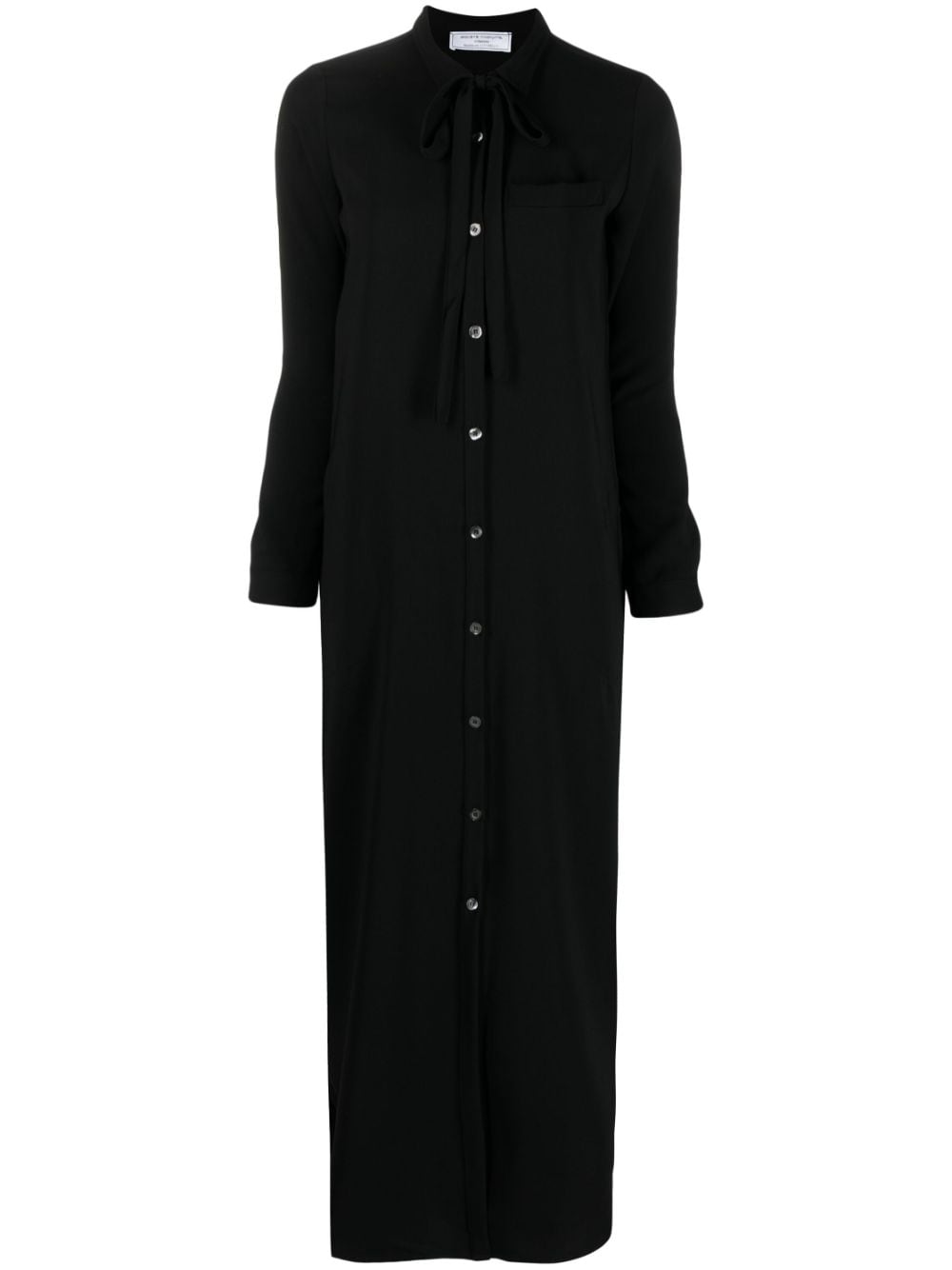 Société Anonyme bow-detail buttoned shirt dress - Black