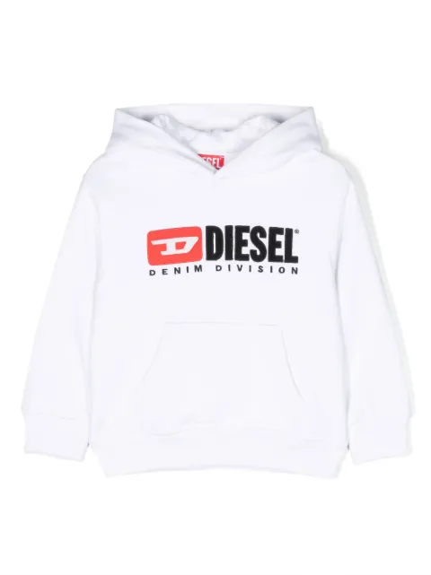 Diesel Kids logo-embroidered cotton hoodie