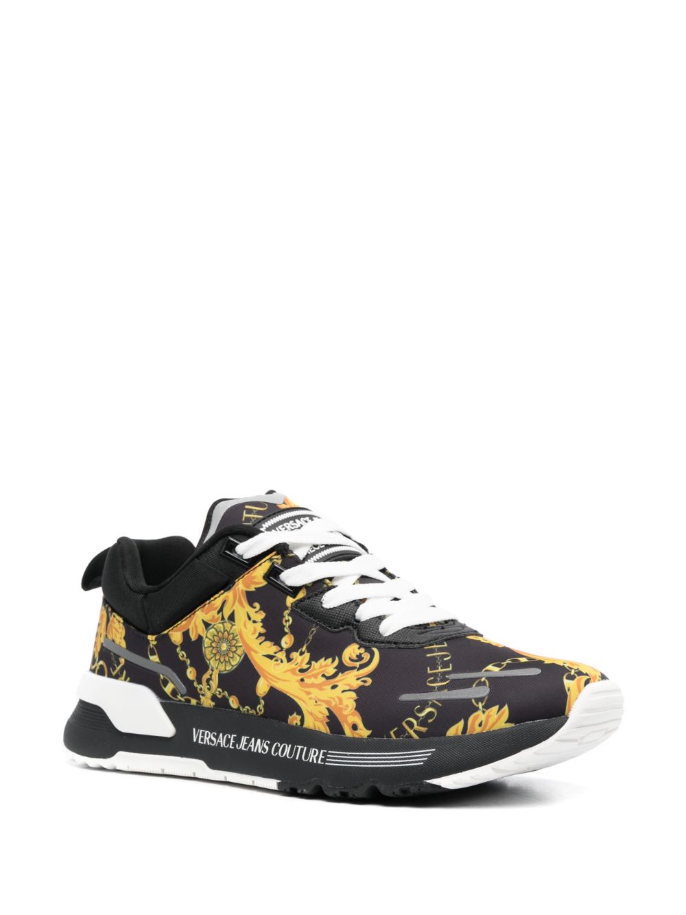 Versace Jeans Couture baroque-pattern low-top sneakers - Zwart