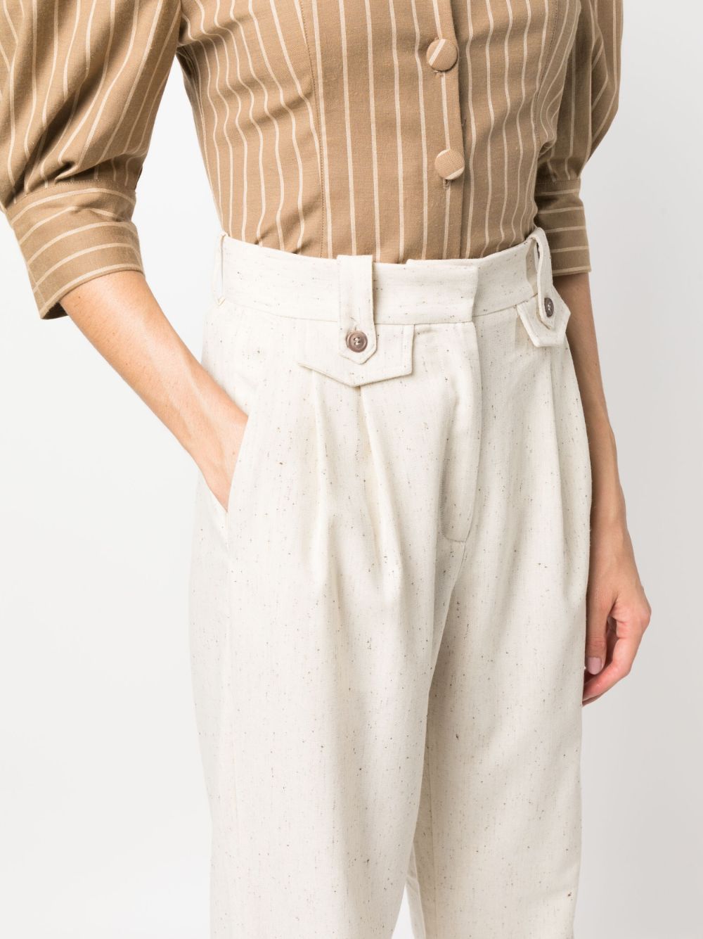 Shop D'estree Charlotte Straight-leg Trousers In Neutrals