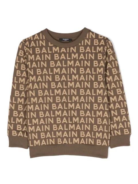 Balmain Kids sudadera con logo estampado