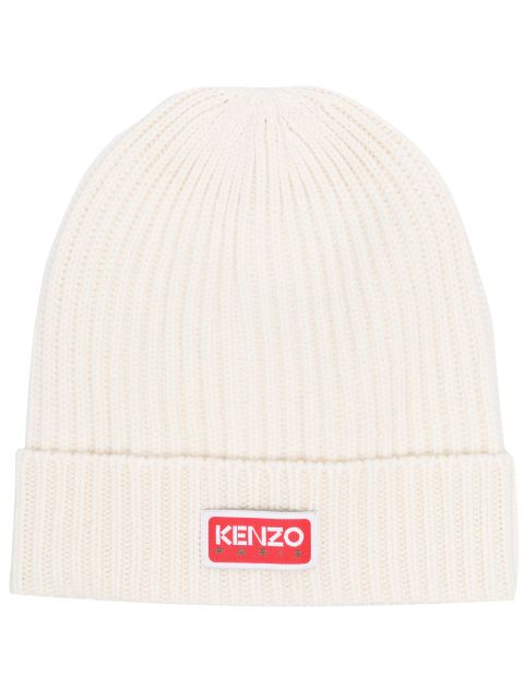 Kenzo logo-patch knitted beanie Men