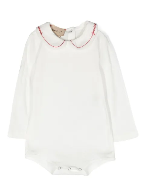 Gucci Kids logo-embroidered cotton bodysuit