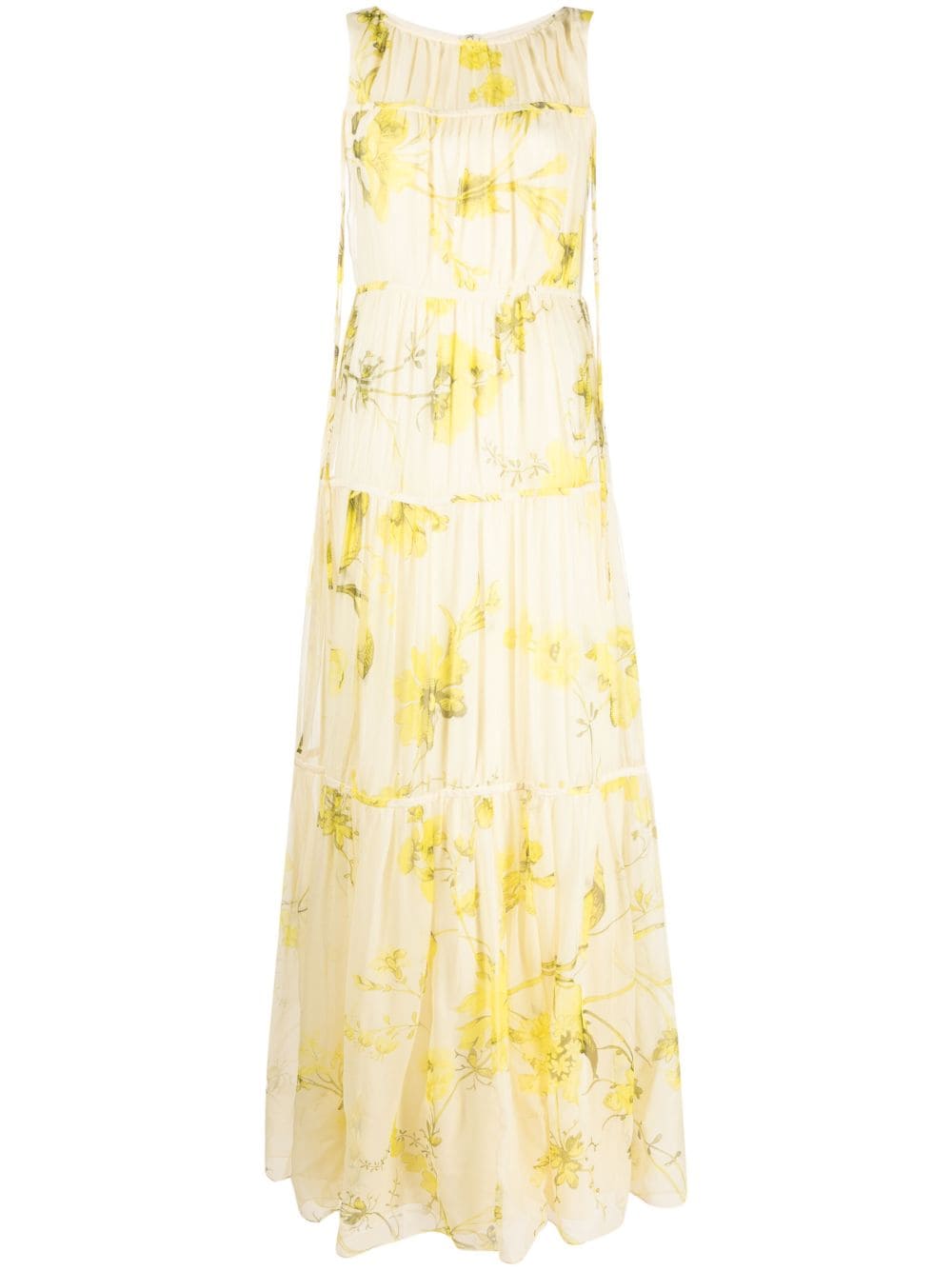 ERDEM Maxi-jurk met bloemenprint Beige