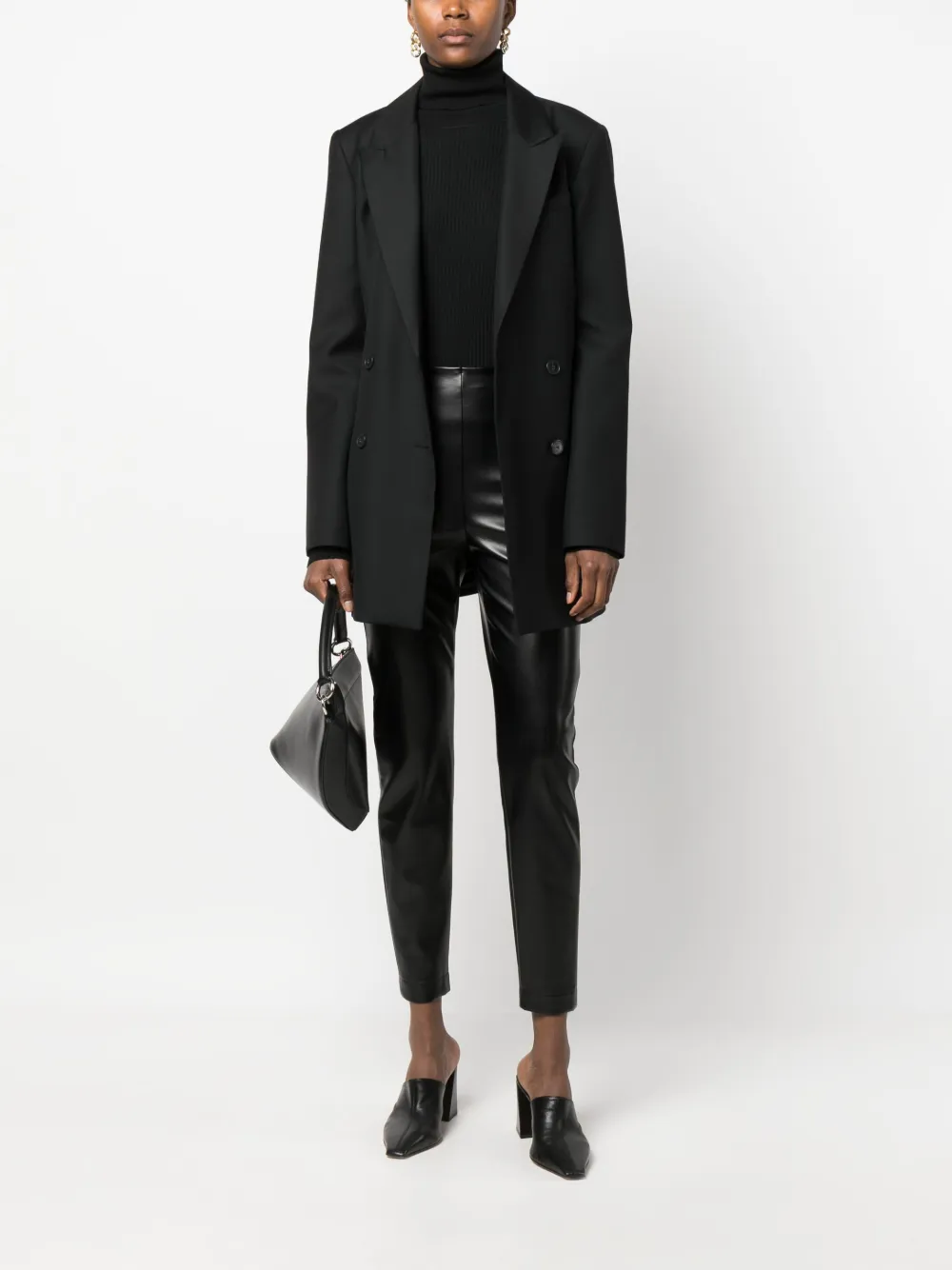 Patrizia Pepe high-waist faux-leather leggings - Zwart
