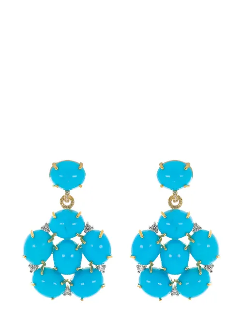 Boucles d'oreilles en 18ct serties de turquoise - Irene Neuwirth - Modalova