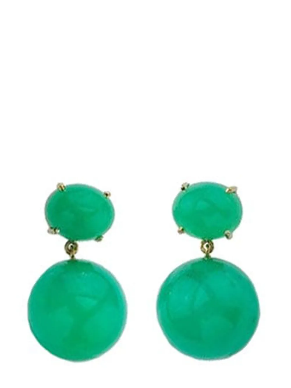 Irene Neuwirth 18kt yellow gold Gumball Chrysoprase drop earrings