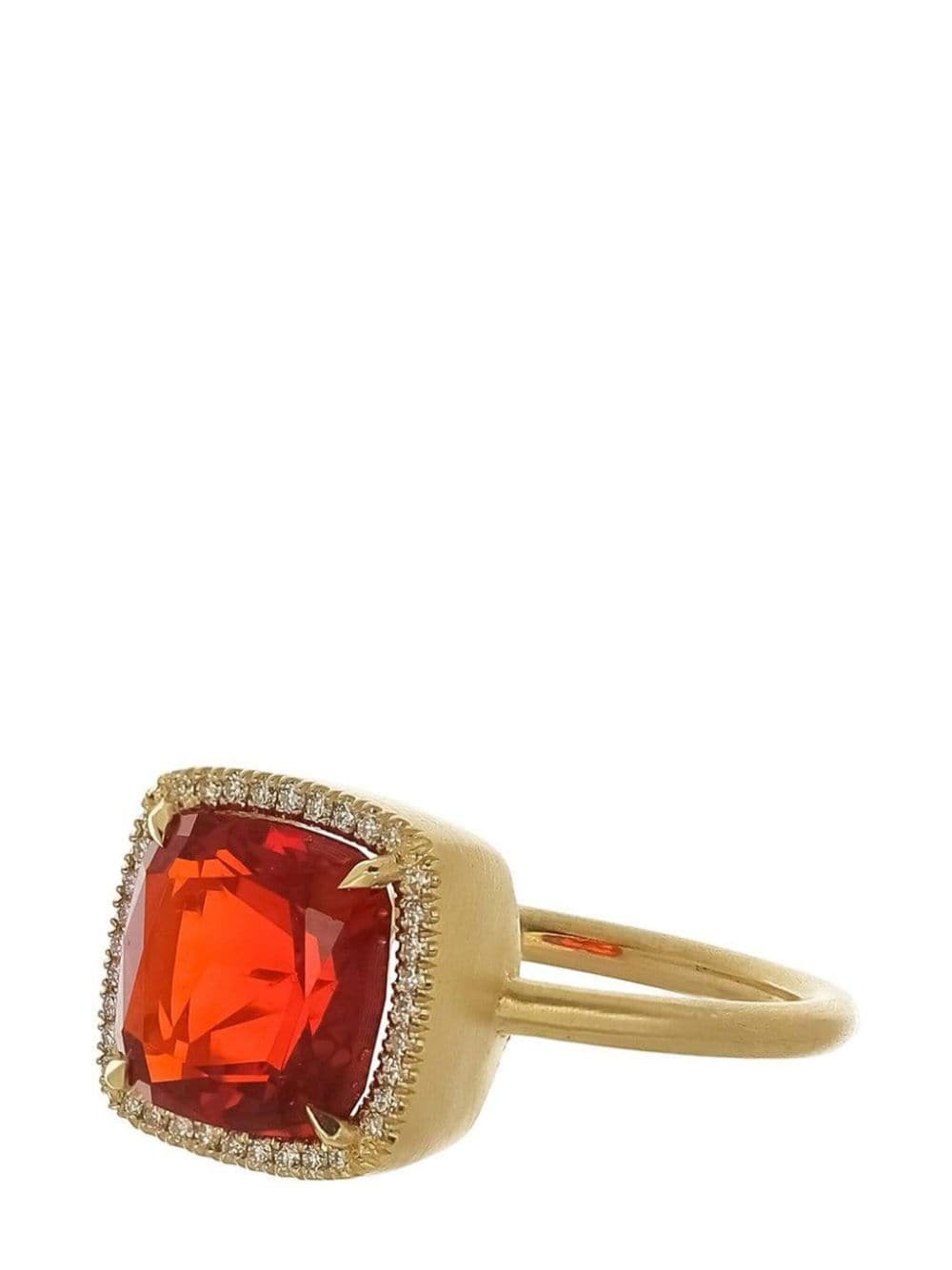 Shop Irene Neuwirth 18kt Yellow Gold One Of A Kind Fire Opal And Diamond Ring