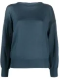 Patrizia Pepe boat-neck long-sleeve top - Blue