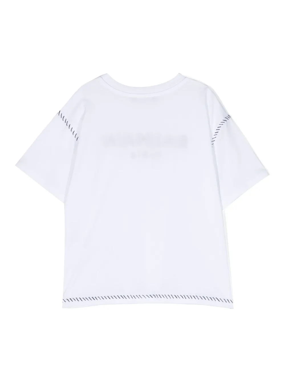 Balmain Kids logo-embroidered cotton T-shirt - Wit