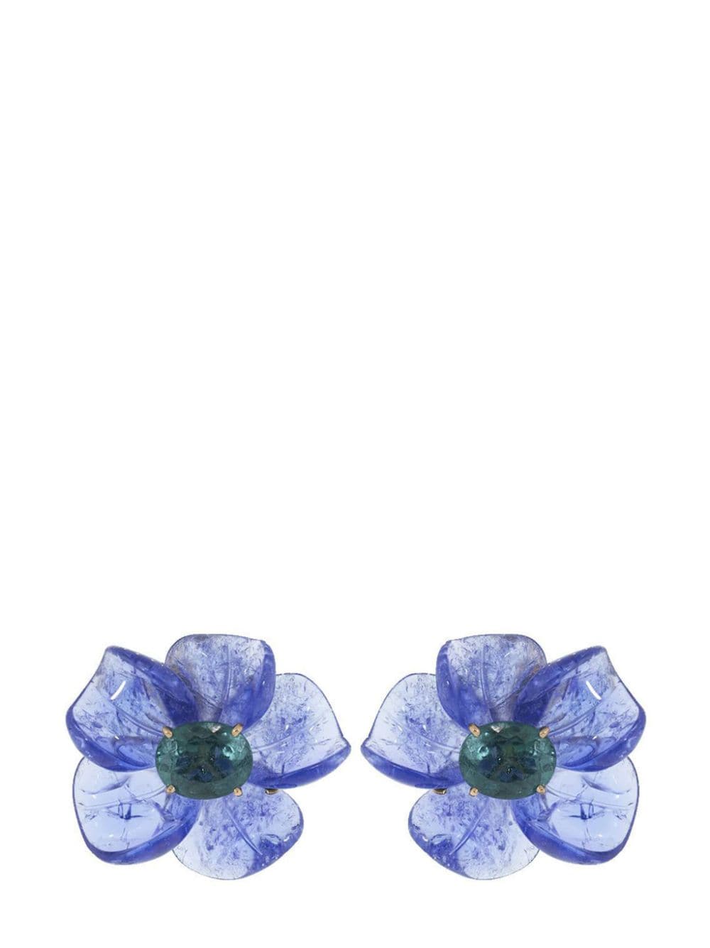 Irene Neuwirth 18kt Rose Gold Tropical Flower Tanzanite Tourmaline Stud Earrings In 粉色
