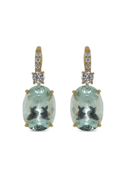 Irene Neuwirth 18K yellow gold Gemmy Gem aquamarine and diamond earrings