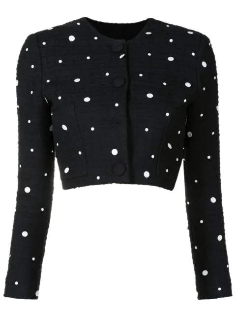 Andrea Bogosian Jaqueta cropped de tweed com paetês