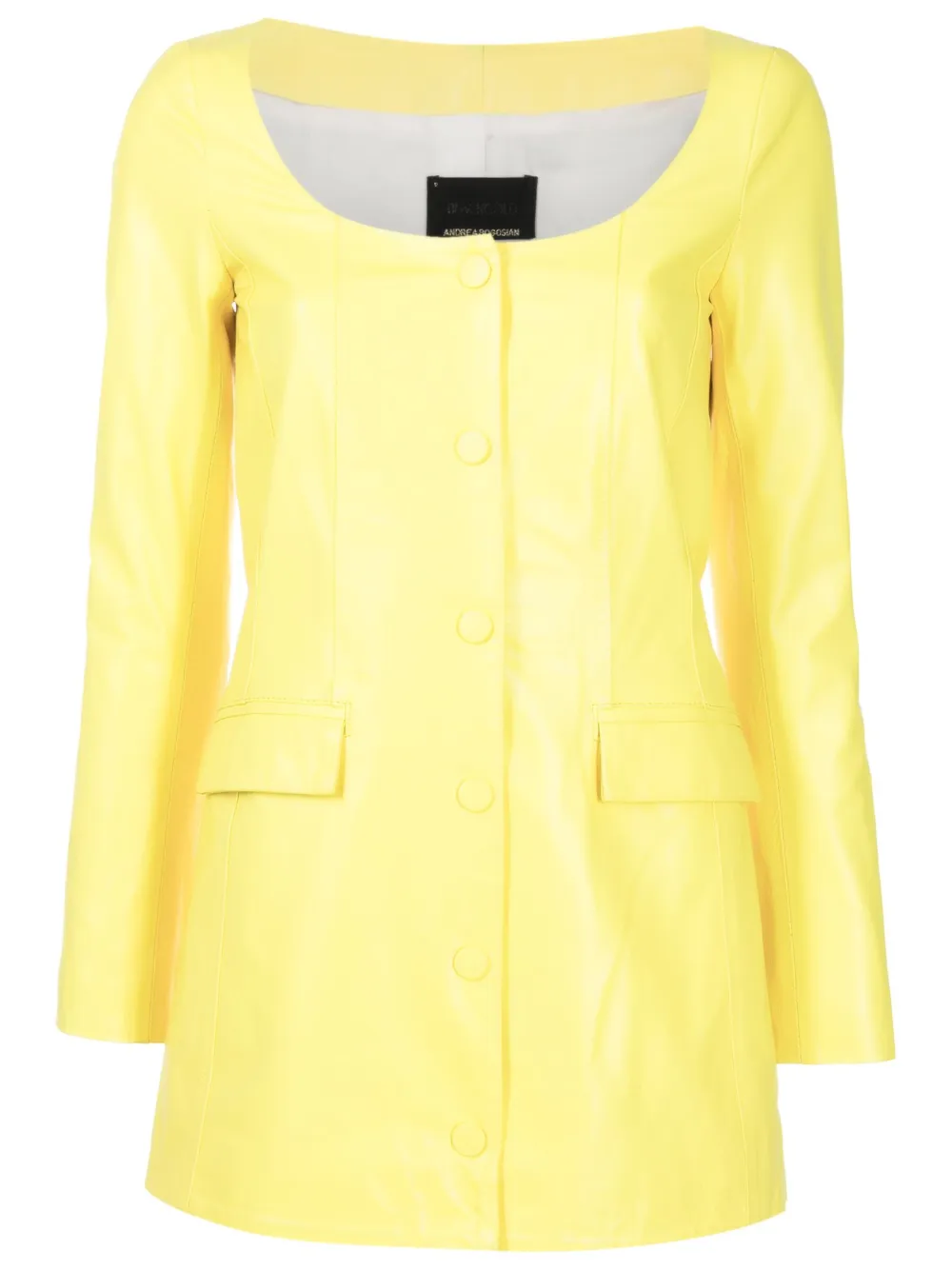 Andrea Bogosian Jaqueta Edyah de couro com gola U | Amarelo | Image 1