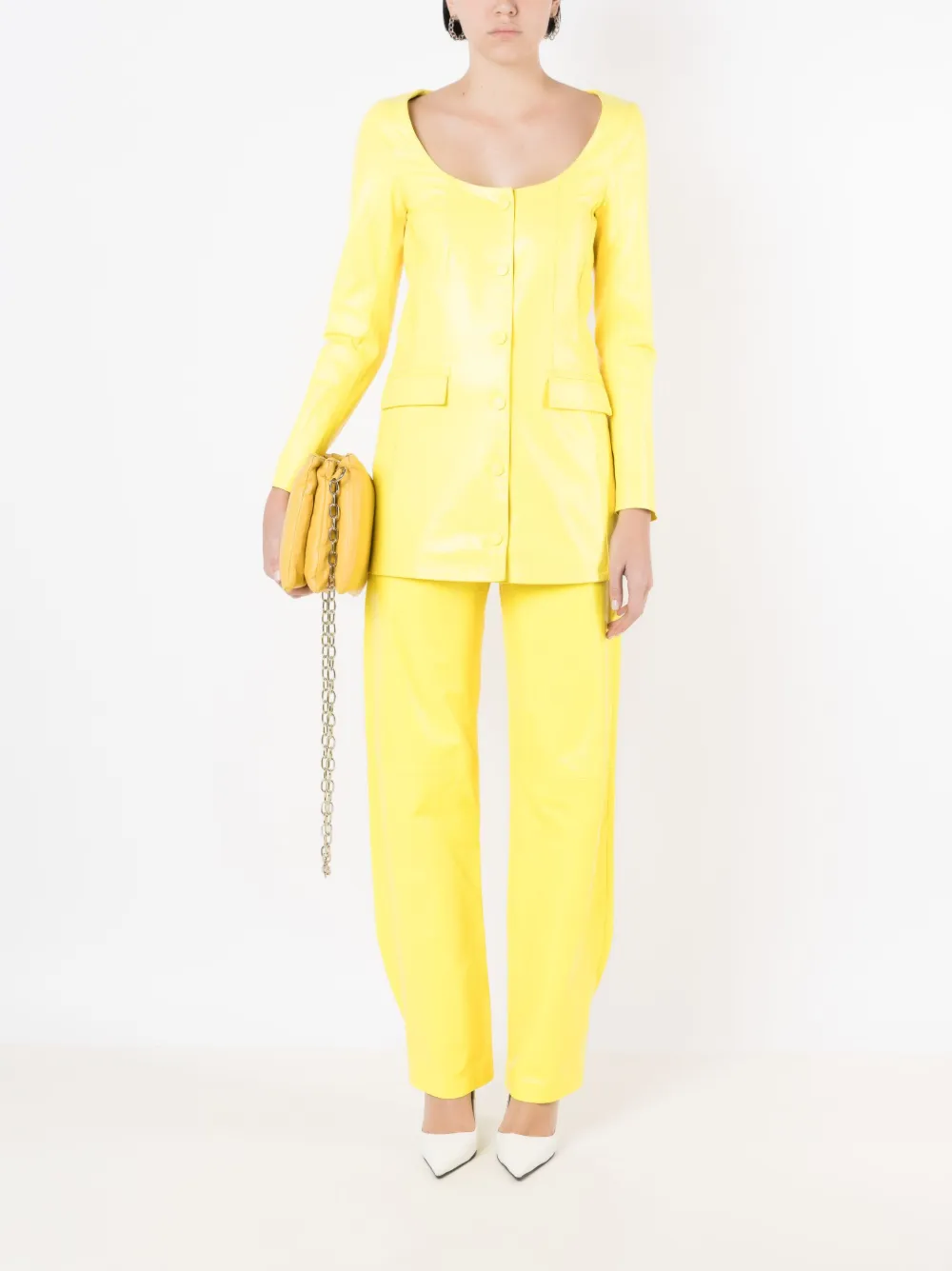 Andrea Bogosian Jaqueta Edyah de couro com gola U | Jaqueta de couro | Image 2