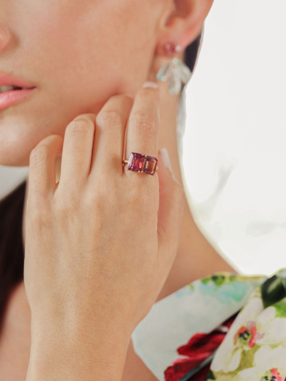 Shop Irene Neuwirth 18kt Rose Gold One-of-a-kind Tourmaline Cocktail Ring In 粉色