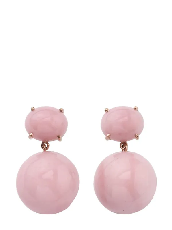 Irene Neuwirth 18kt Rose Gold Gumball Opal Earrings in Pink