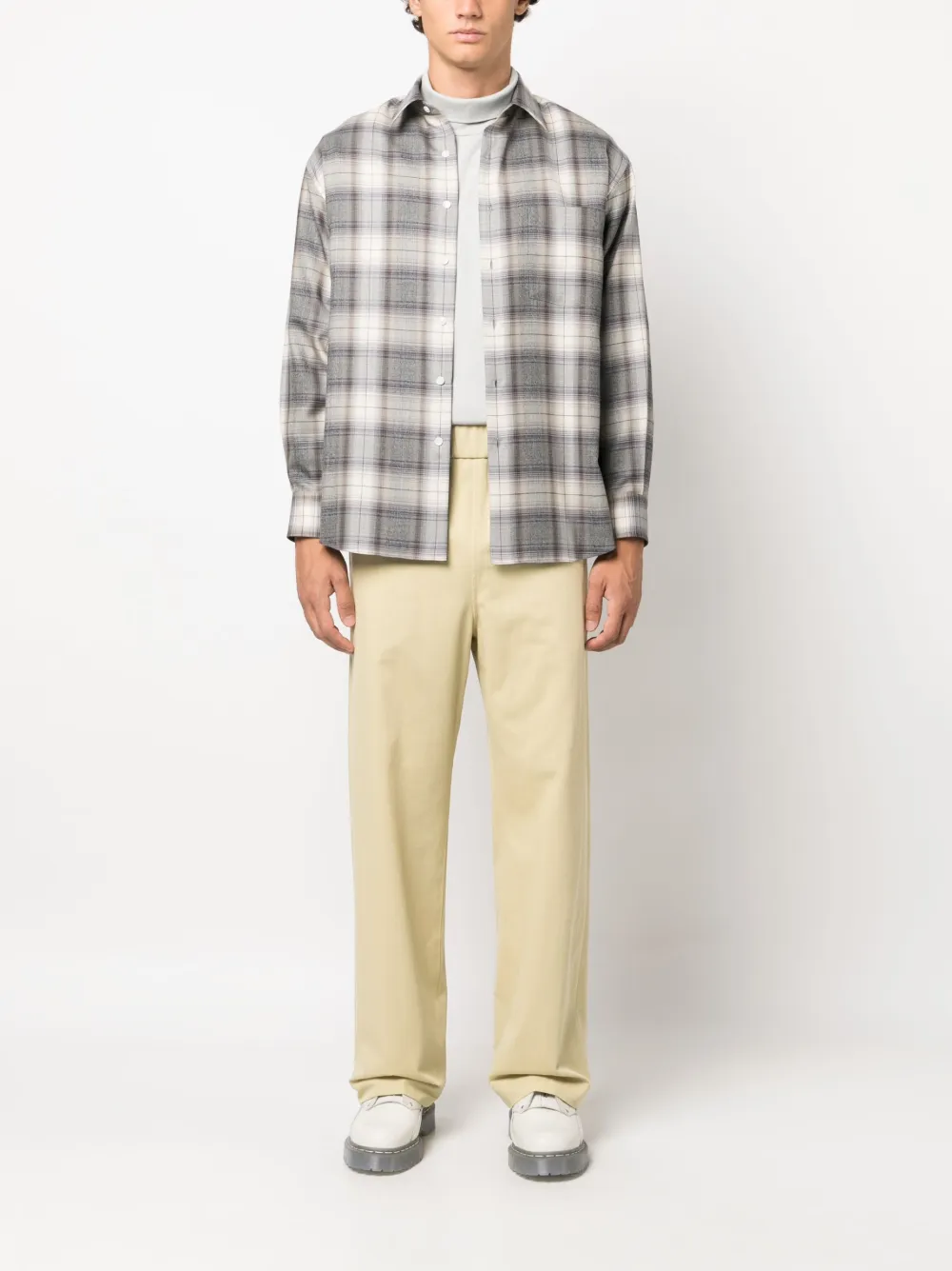 Auralee Light Wool plaid-check Shirt - Farfetch