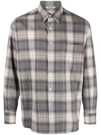 Auralee Light Wool plaid-check Shirt - Farfetch