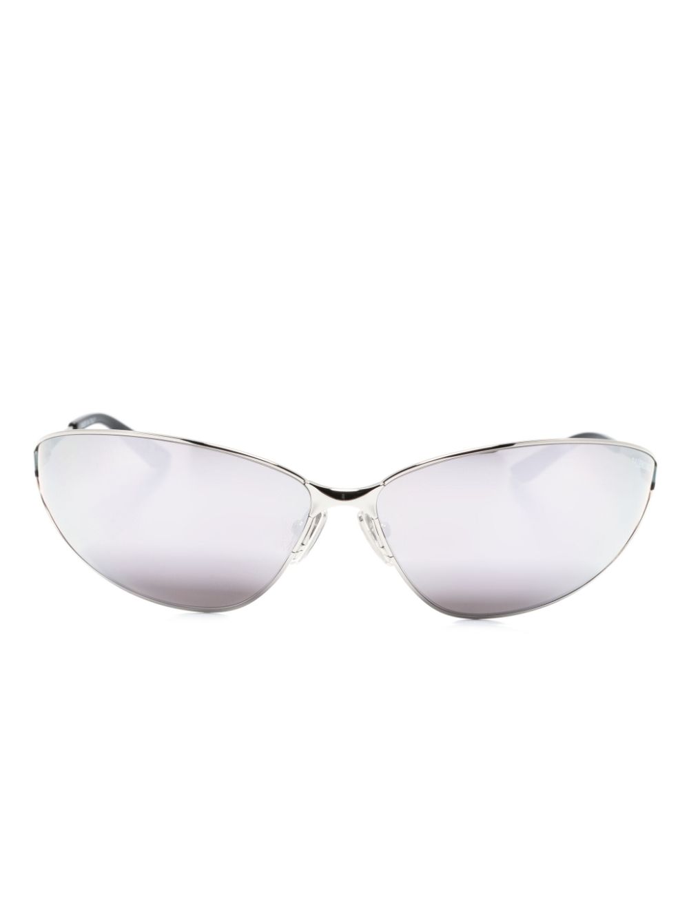 Shop Balenciaga Razor Cat Cat-eye Frame Sunglasses In Silver