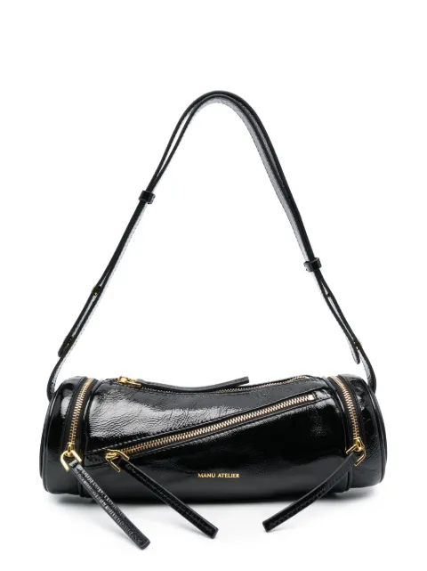 Manu Atelier Cylinder patent-leather shoulder bag