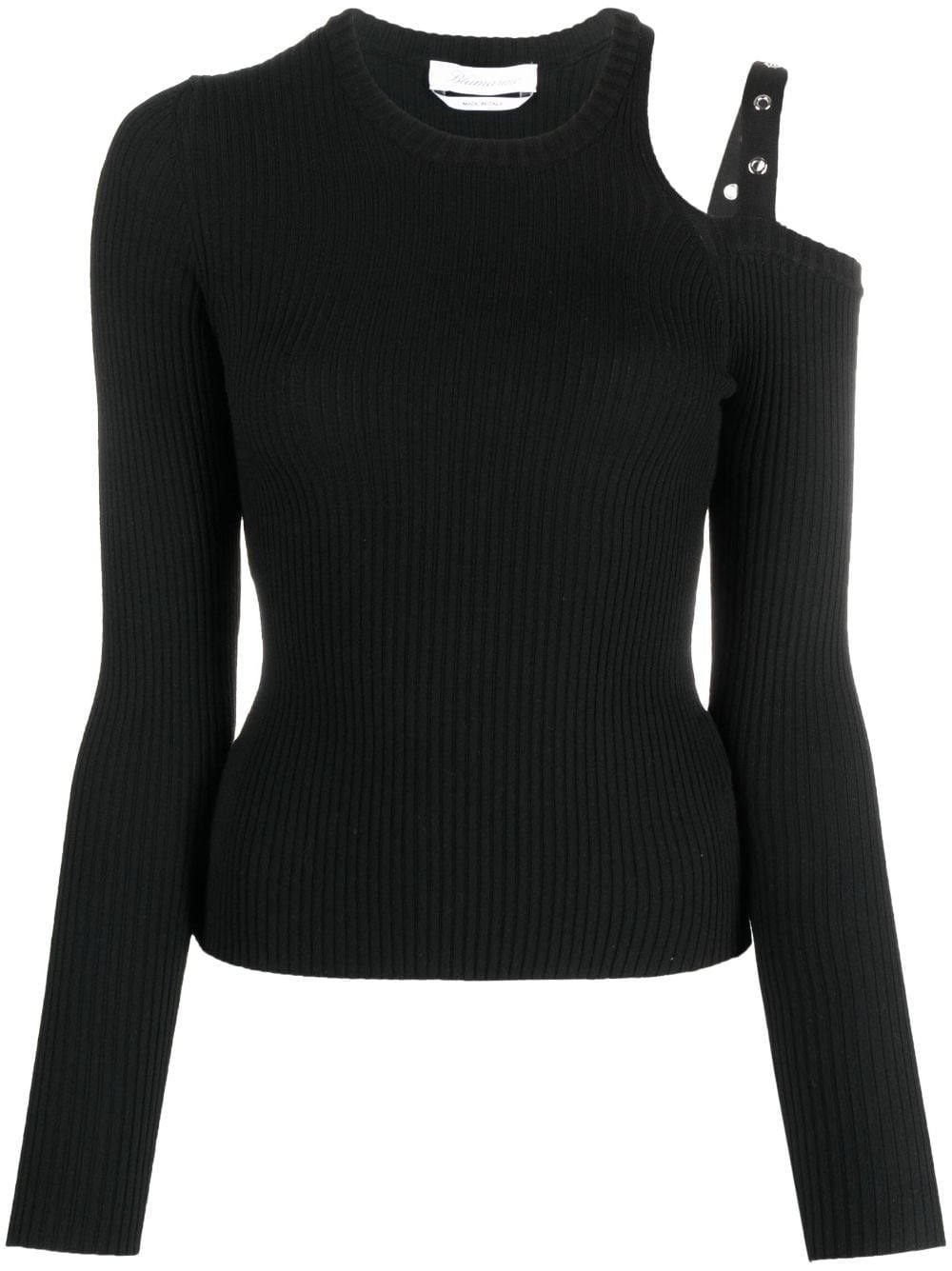 eyelet-embellished ribbed sweatshirt